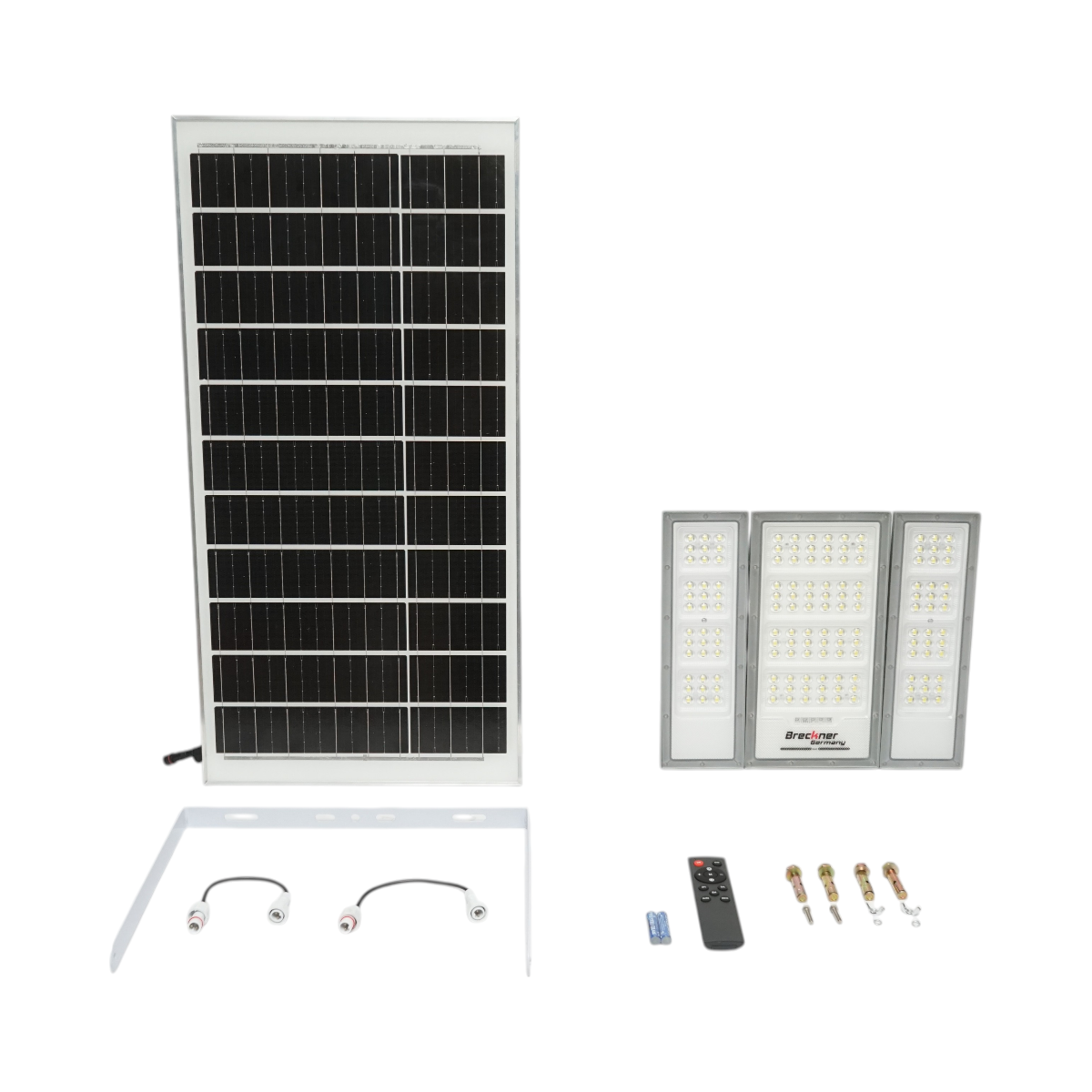 Lampa LED 2400lm, 6500K cu panou solar 40W, baterie LifePO4 3.2V/30Ah, senzor de miscare si telecomanda IP66 Breckner Germany - imagine 2