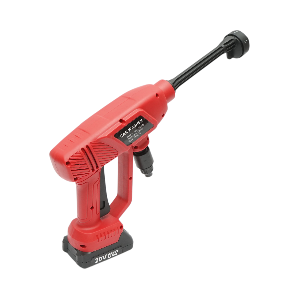Aparat de spalat cu presiune portabil cu 2 acumulatori 20V, 2Ah Li-ion, 180W, 10 bar, debit 3 L/min, cap rotativ 6 functii, rezervor spuma 400ml - imagine 8