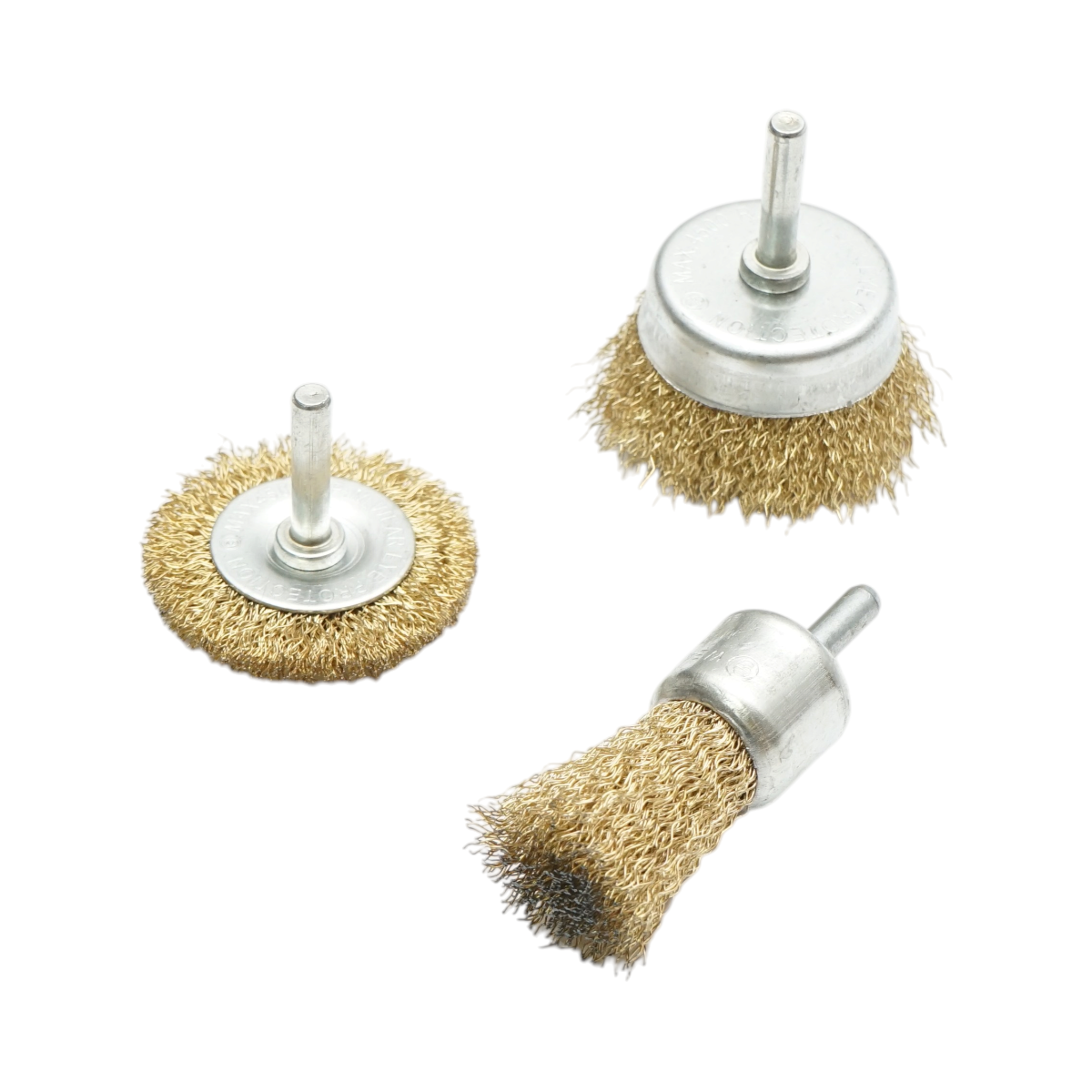 Set 3 perii sarma circulare 50mm, cupa 50mm, pensula 25mm, tija 6mm, max. 4500rpm Breckner Germany