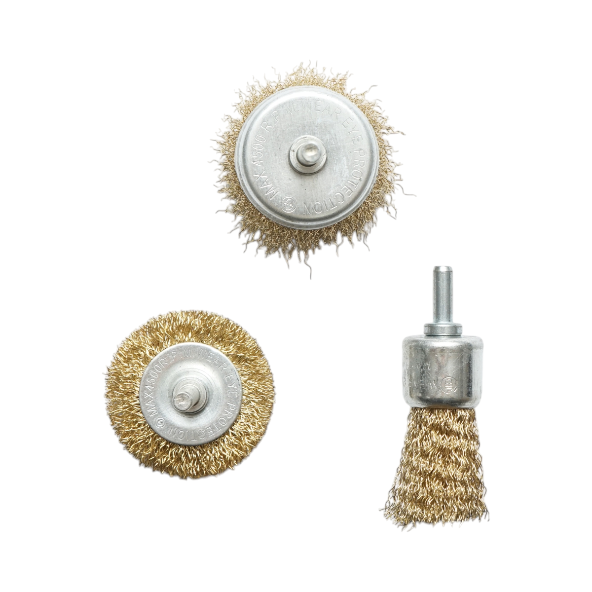 Set 3 perii sarma circulare 50mm, cupa 50mm, pensula 25mm, tija 6mm, max. 4500rpm Breckner Germany - imagine 2