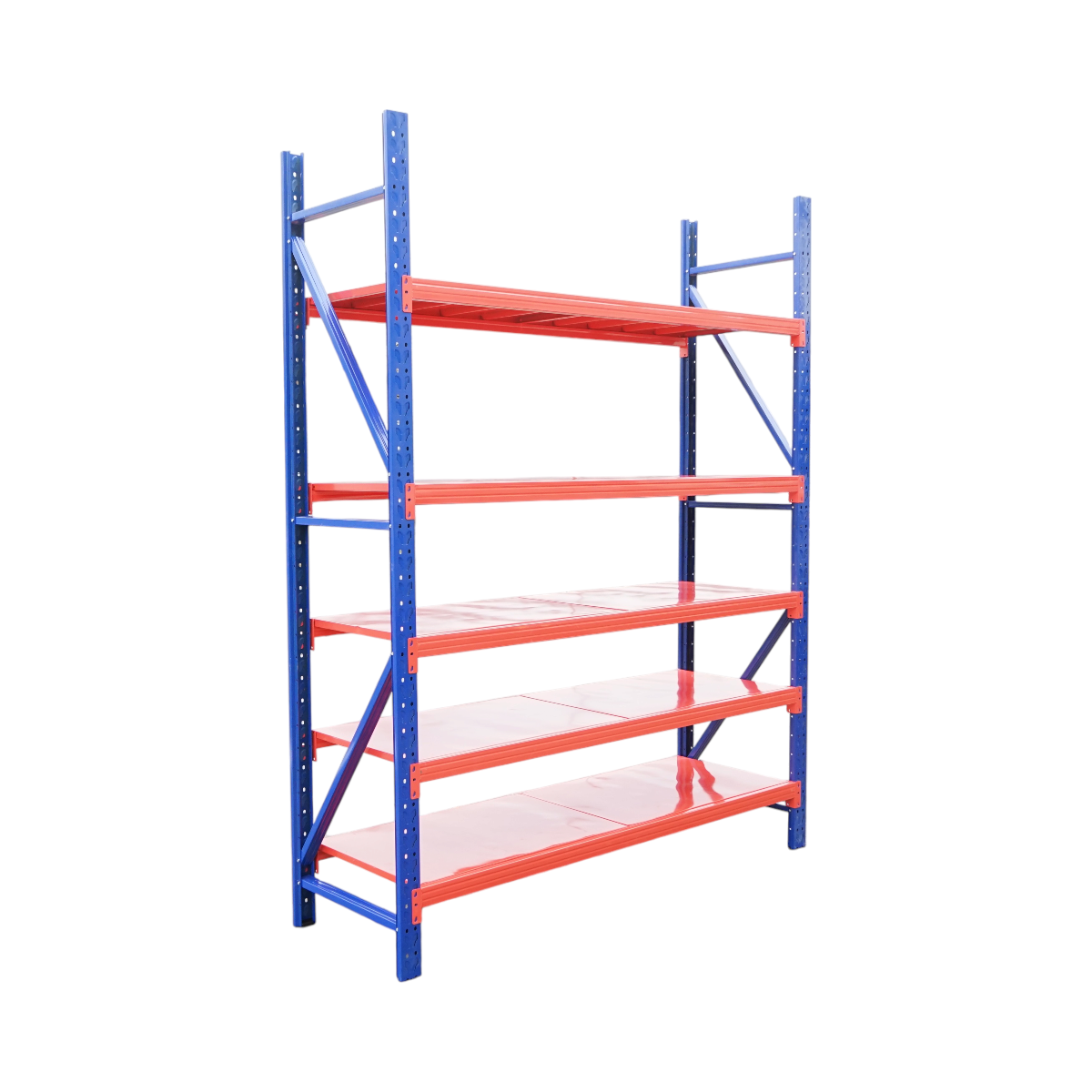 Raft metalic depozitare 5 nivele 200x60x250cm, 300 kg/nivel, albastru-portocaliu Breckner Germany - imagine 4