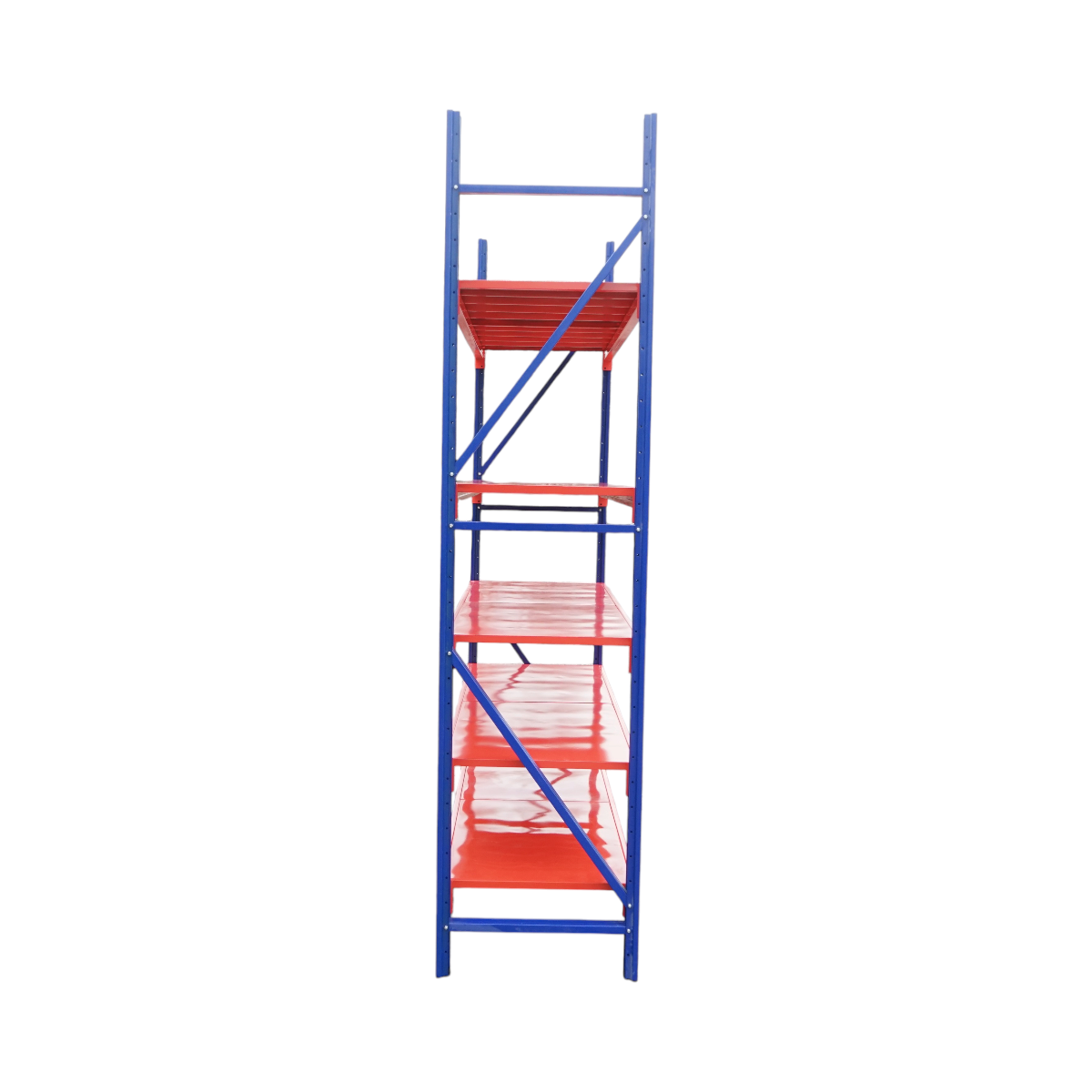 Raft metalic depozitare 5 nivele 200x60x250cm, 300 kg/nivel, albastru-portocaliu Breckner Germany - imagine 3