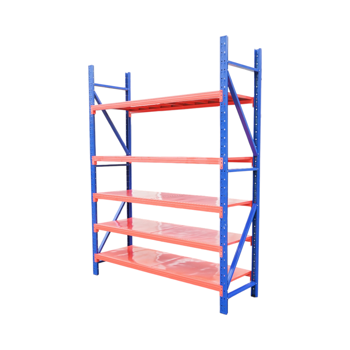 Raft metalic depozitare 5 nivele 200x60x250cm, 300 kg/nivel, albastru-portocaliu Breckner Germany - imagine 2