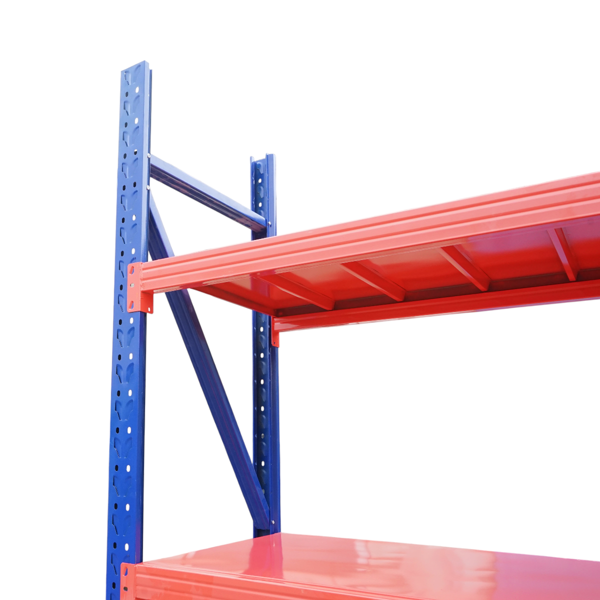 Raft metalic depozitare 5 nivele 200x60x250cm, 300 kg/nivel, albastru-portocaliu Breckner Germany - imagine 5