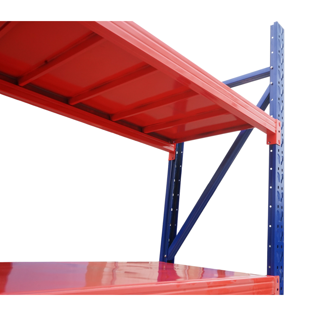Raft metalic depozitare 5 nivele 200x60x250cm, 300 kg/nivel, albastru-portocaliu Breckner Germany - imagine 8