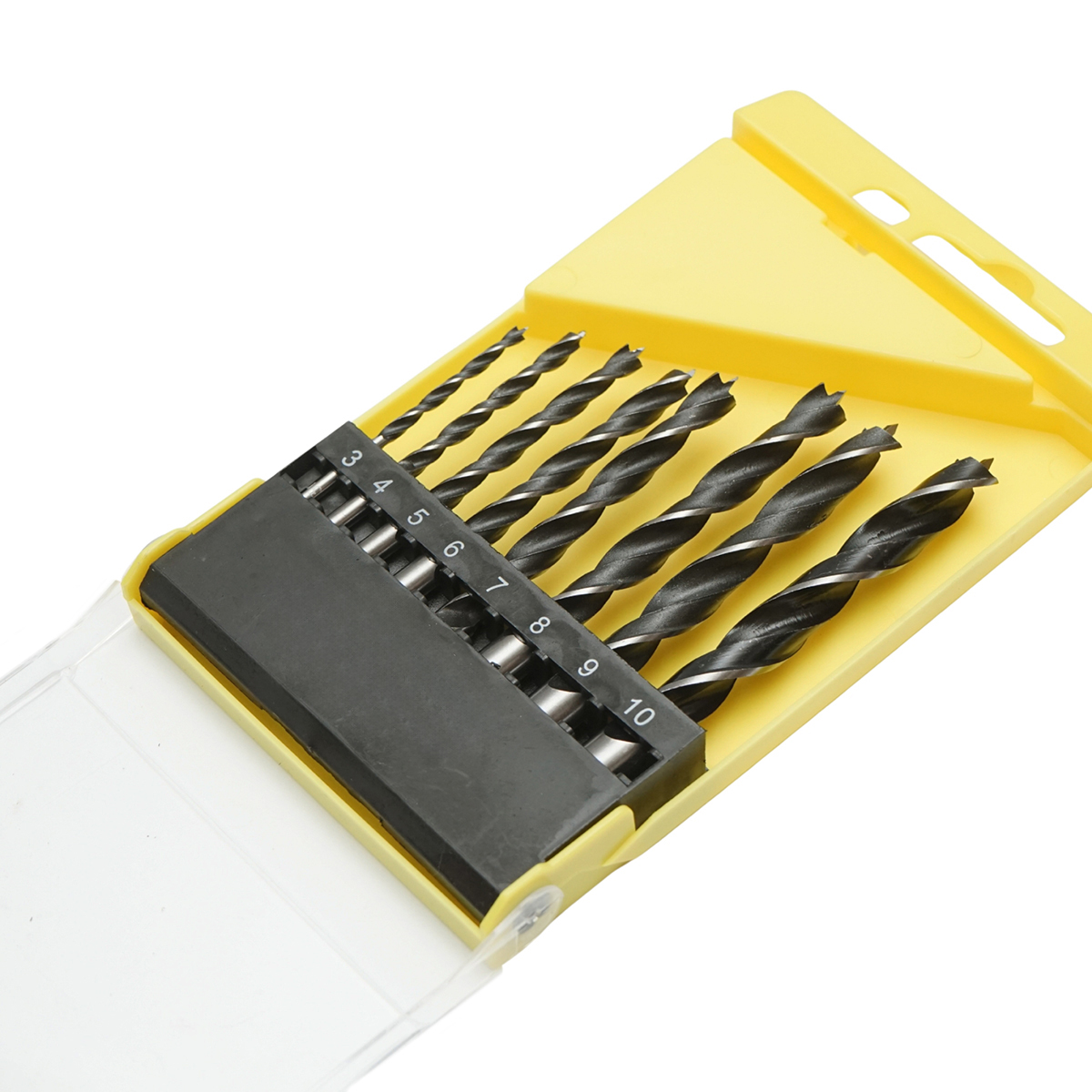 Set 8 burghie lemn 3-10mm HCS, tija cilindrica, varf centrare Breckner Germany - imagine 2