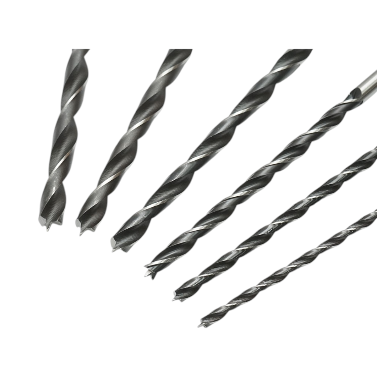 Set 6 burghie lemn 6-14mm, lungime 300mm, tija cilindrica, varf centrare Breckner Germany - imagine 4