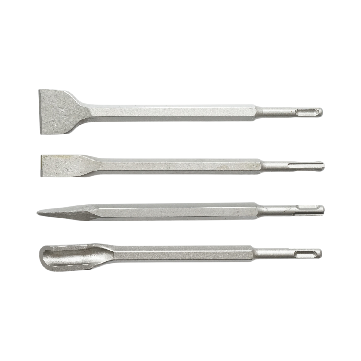 Set 4 dalti beton SDS Plus 14x250mm lata, plata, ascutita si canal Breckner Germany - imagine 2