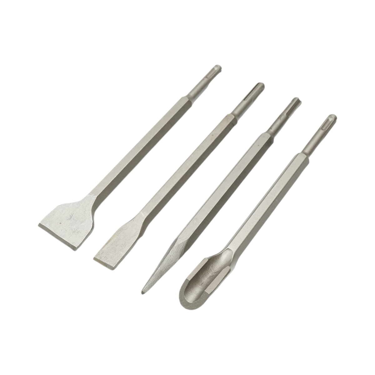 Set 4 dalti beton SDS Plus 14x250mm lata, plata, ascutita si canal Breckner Germany - imagine 3