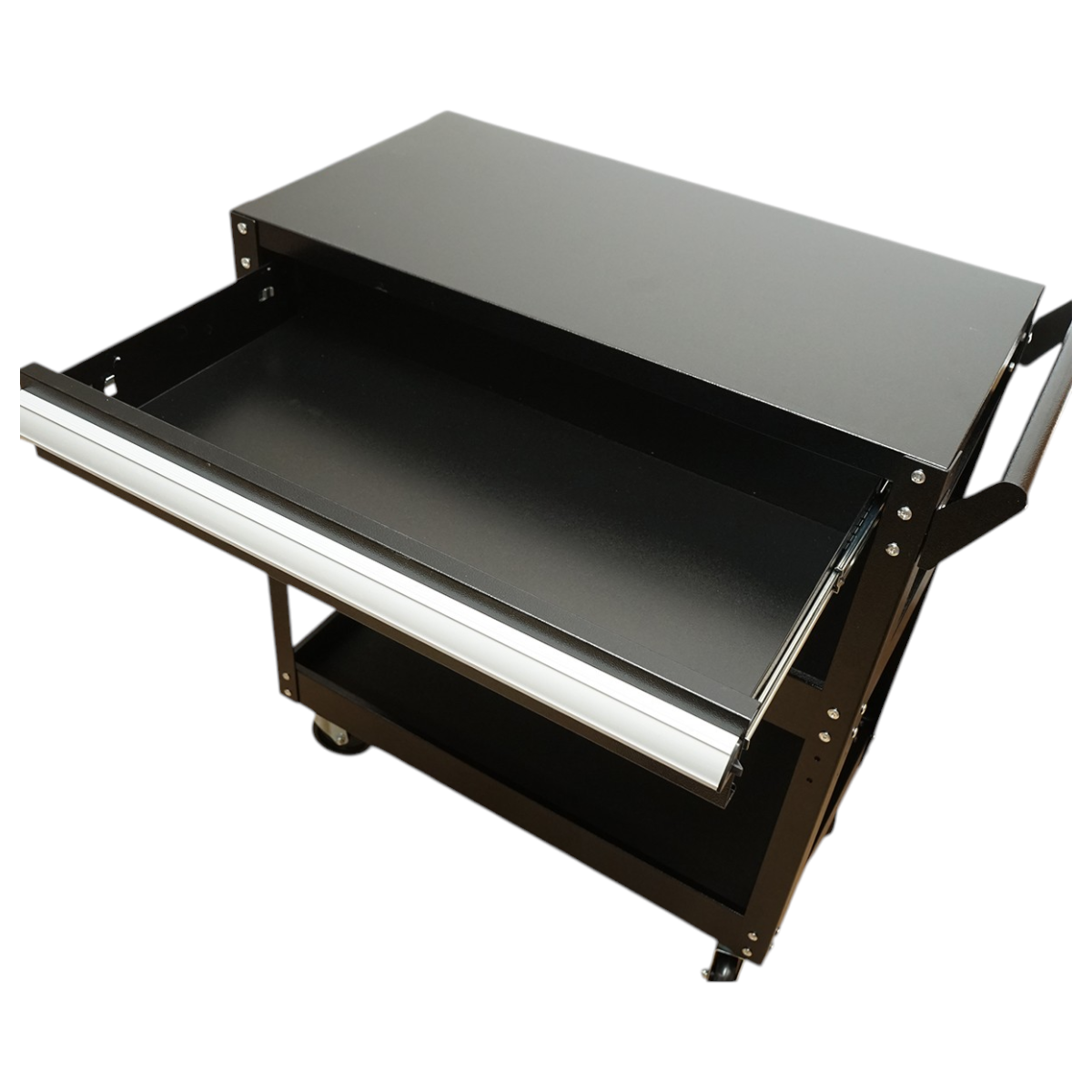 Carucior scule atelier metalic pe roti cu 3 rafturi si 1 sertar 775x410x895mm Breckner Germany - imagine 9