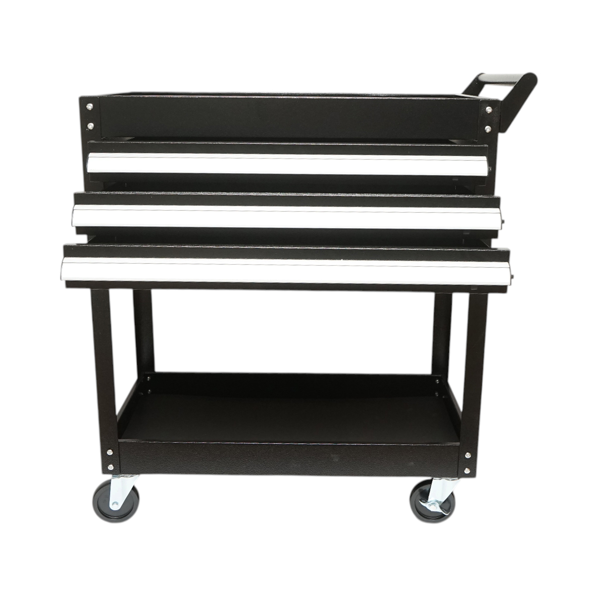 Carucior scule atelier metalic pe roti cu 2 rafturi si 3 sertare 775x410x895mm Breckner Germany - imagine 3