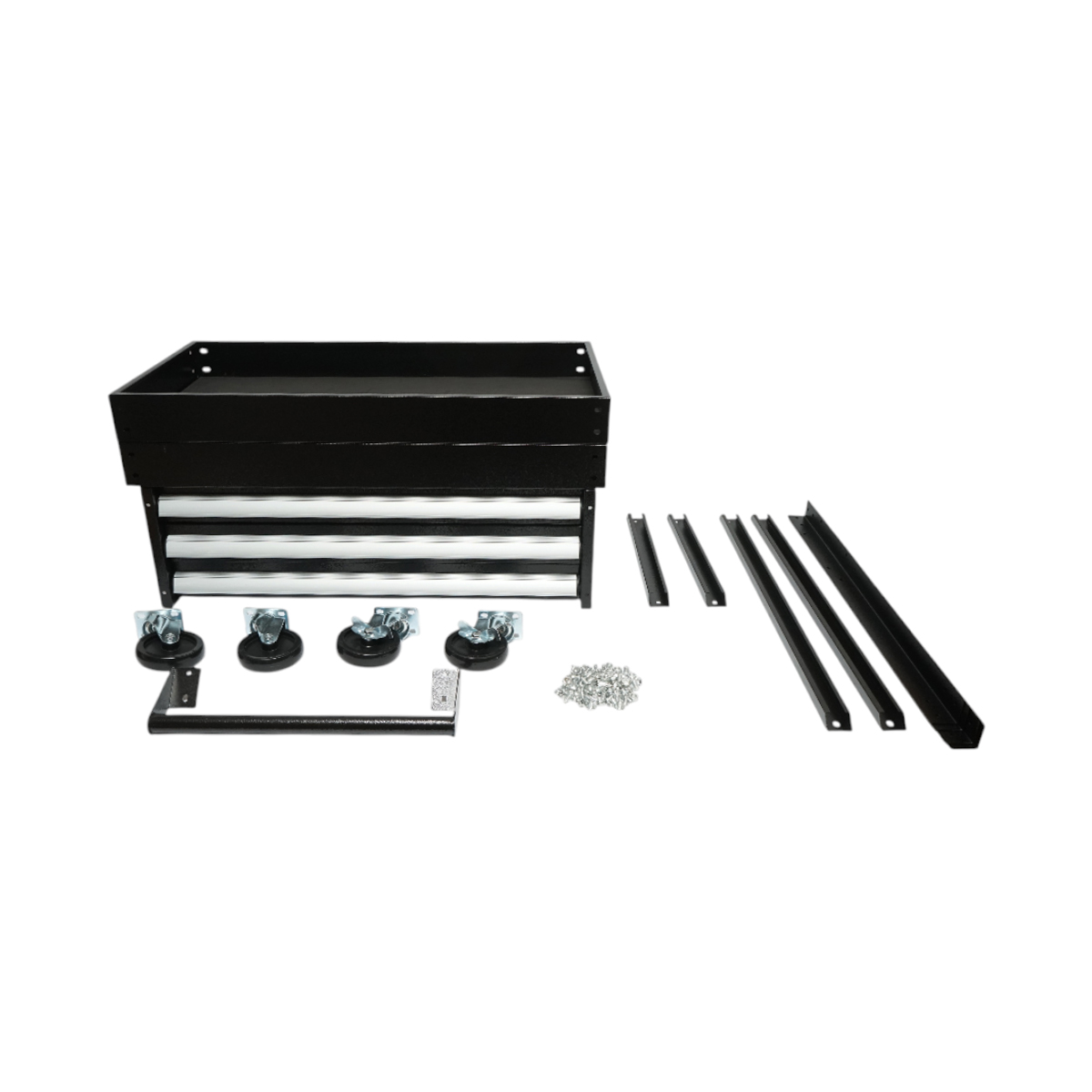 Carucior scule atelier metalic pe roti cu 2 rafturi si 3 sertare 775x410x895mm Breckner Germany - imagine 9