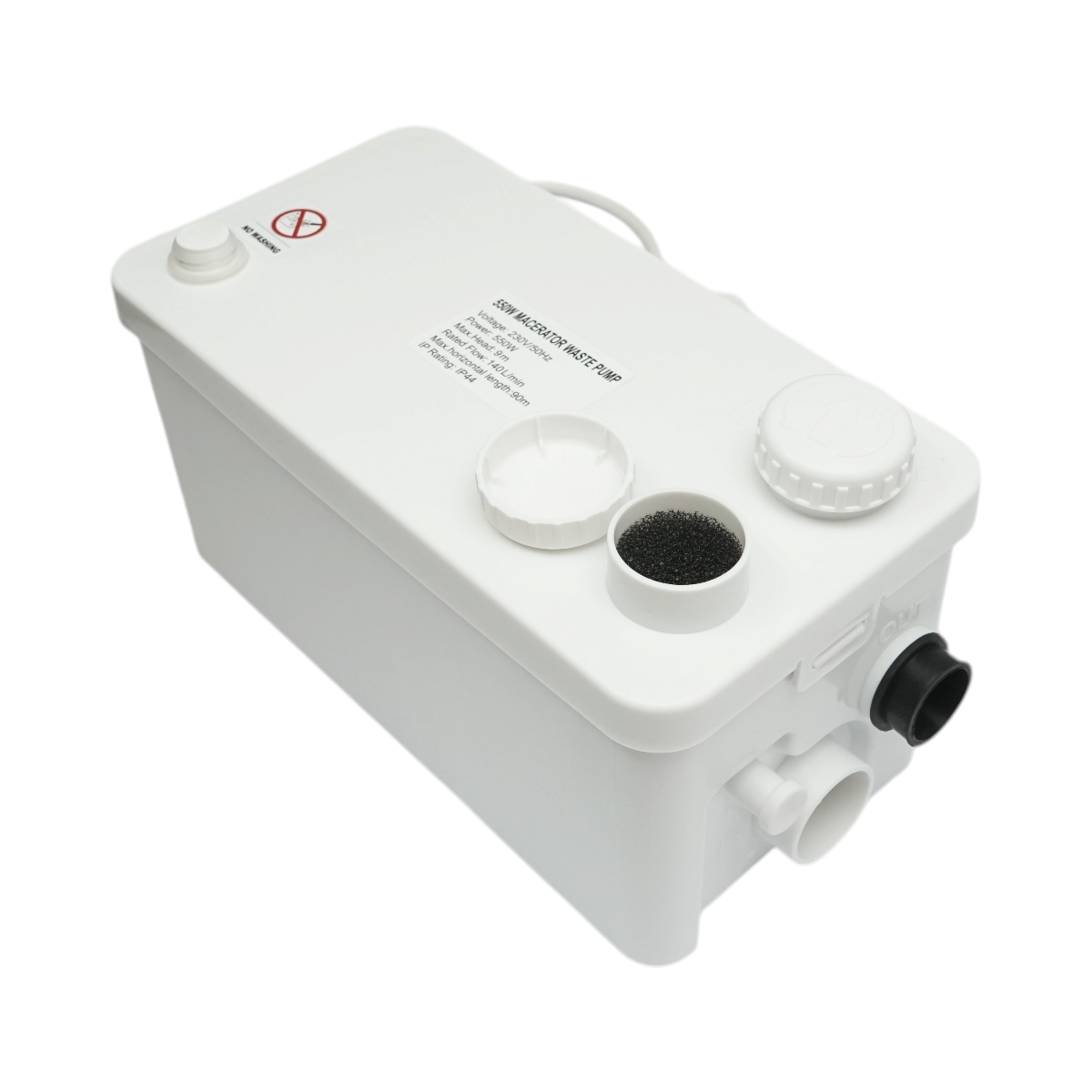 Pompa macerator ape uzate 550W, 220V, debit 8400 L/h, inaltime pompare 9m, orizontal 90m IP44 - imagine 7