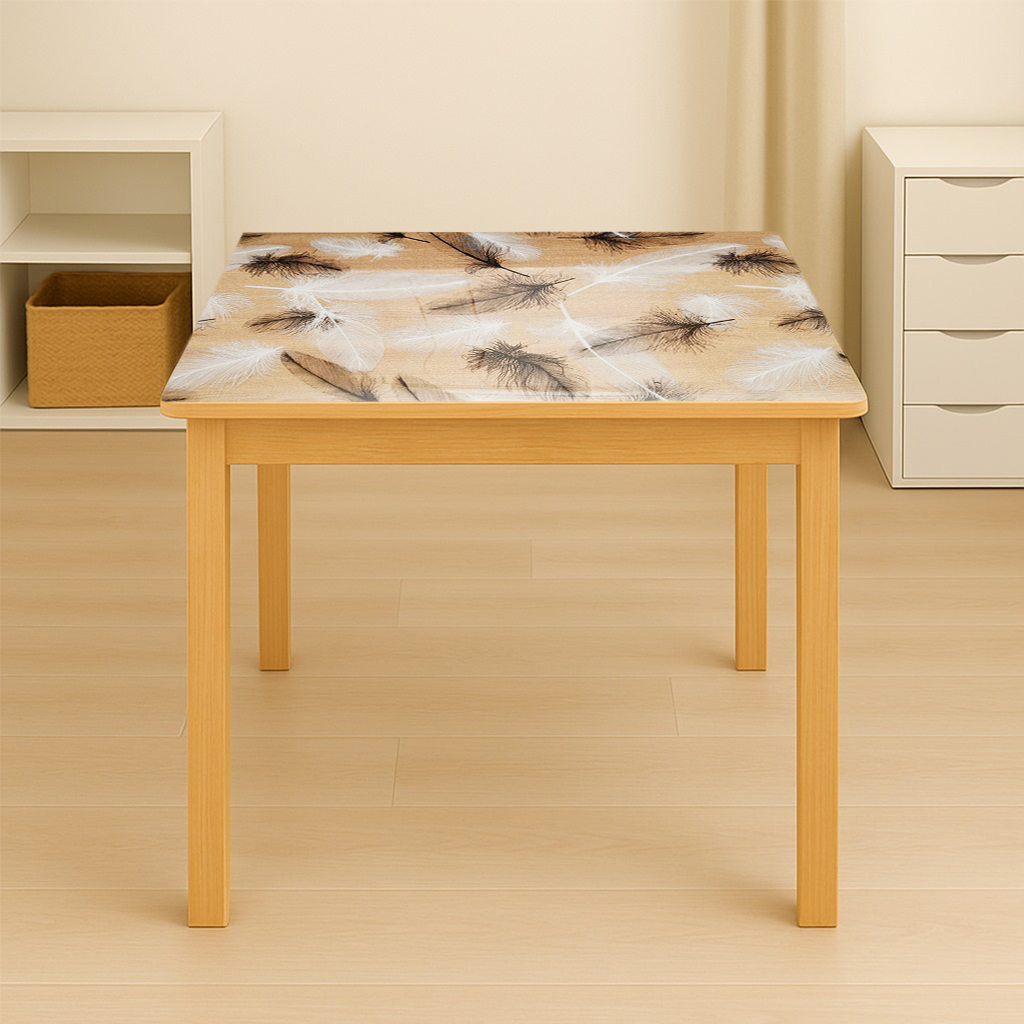 Folie protectie masa transparenta PVC siliconizat 100cm, grosime 0.8mm, model pene 20m/rola Breckner Germany - imagine 3