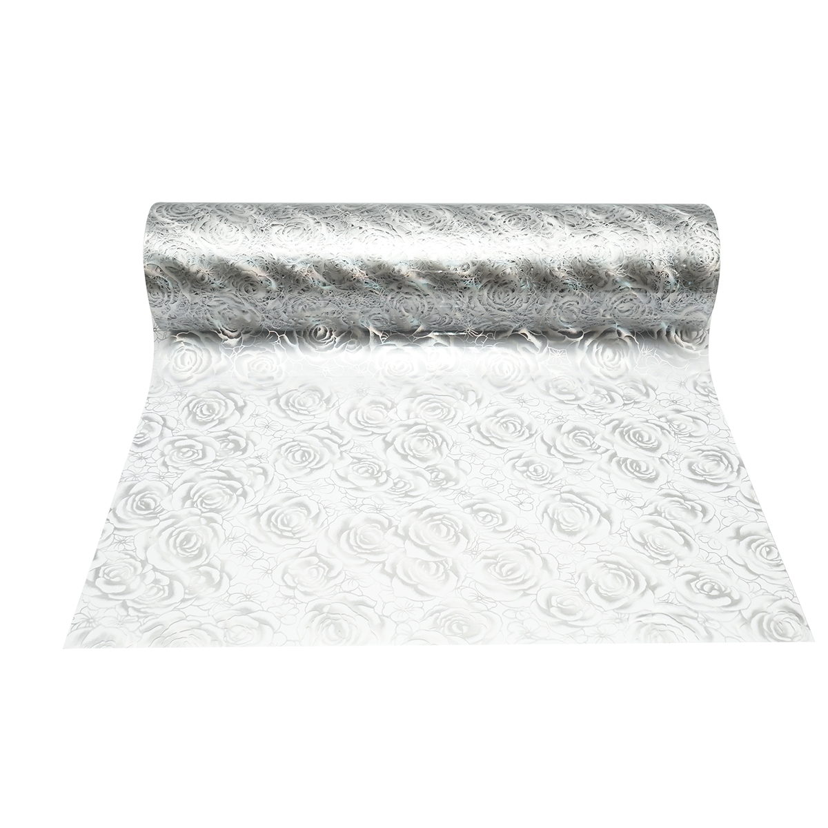 Folie protectie masa transparenta PVC siliconizat 100cm, grosime 0.8mm, model trandafiri 20m/rola Breckner Germany - imagine 2