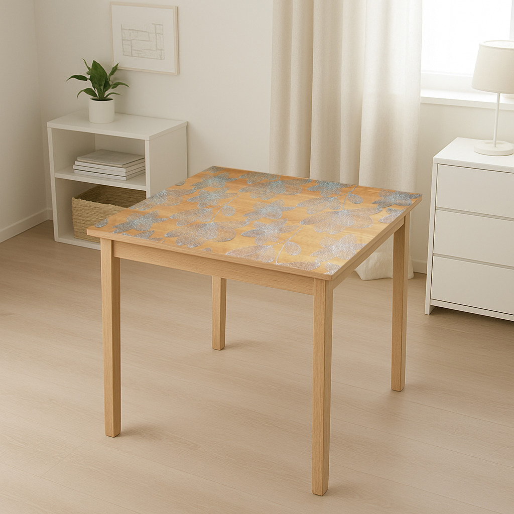 Folie protectie masa transparenta PVC siliconizat 100cm, grosime 1.2mm, model floral 20m/rola Breckner Germany