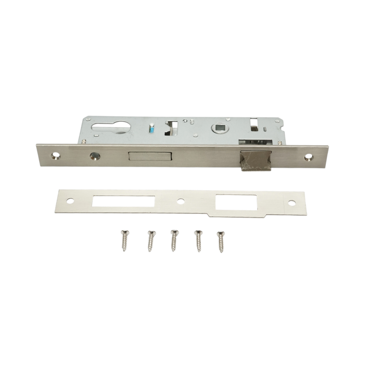 Broasca usa ingropata cu limba 43x174mm, placuta frontala 23x240mm, nichel satinat, suruburi incluse - imagine 2