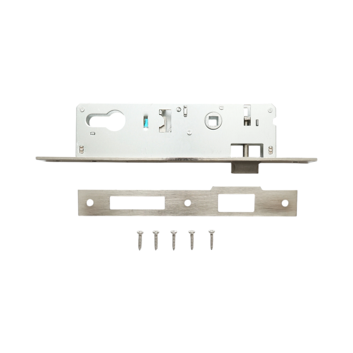Broasca usa ingropata cu limba 48x174mm, placuta frontala 23x240mm, nichel satinat, suruburi incluse - imagine 2
