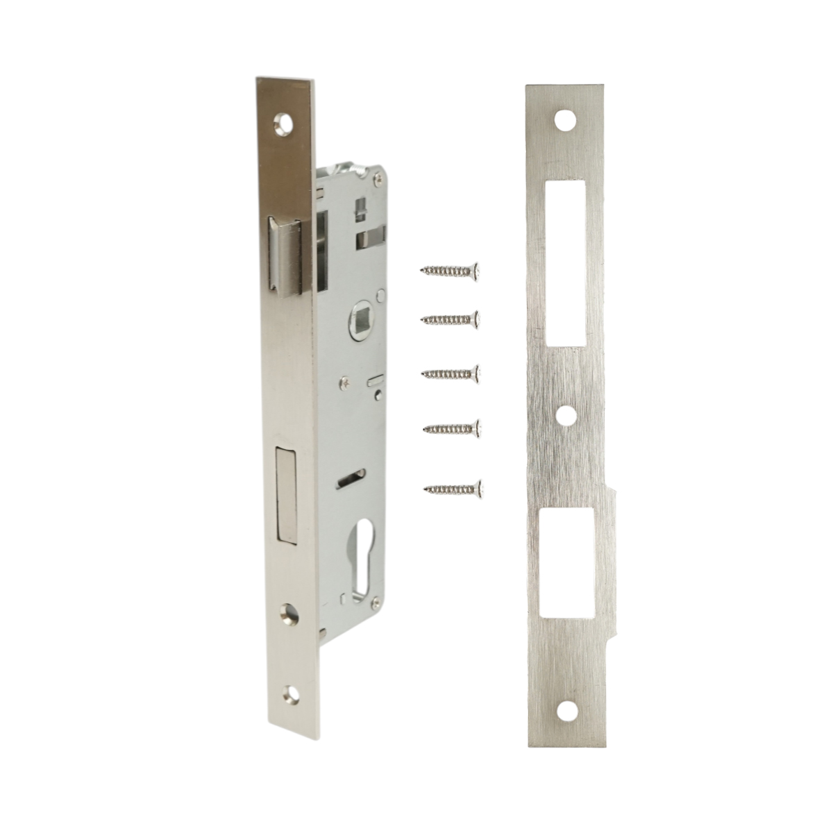 Broasca usa ingropata cu limba 48x174mm, placuta frontala 23x240mm, nichel satinat, suruburi incluse