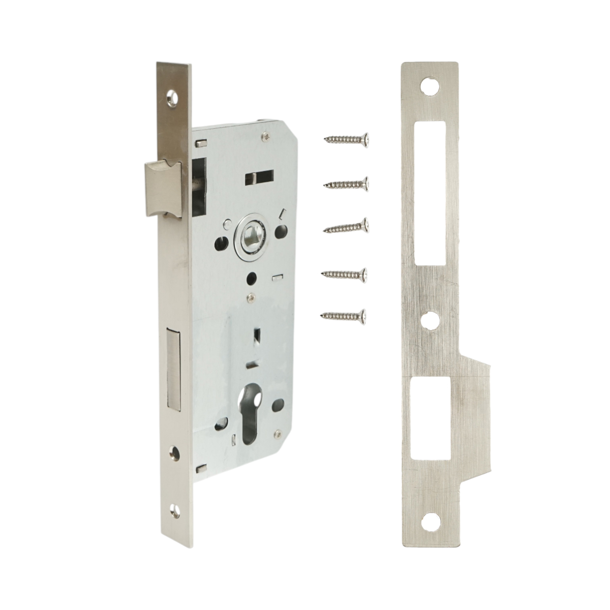 Broasca usa ingropata cu limba 73x177mm, placuta frontala 23x240mm, nichel satinat, suruburi incluse