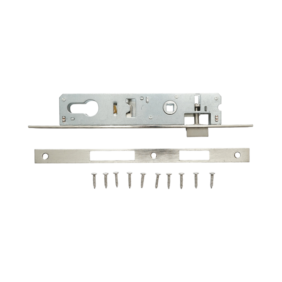Broasca usa ingropata cu limba 34x174mm, placuta frontala 16x240mm, nichel satinat, suruburi incluse - imagine 2