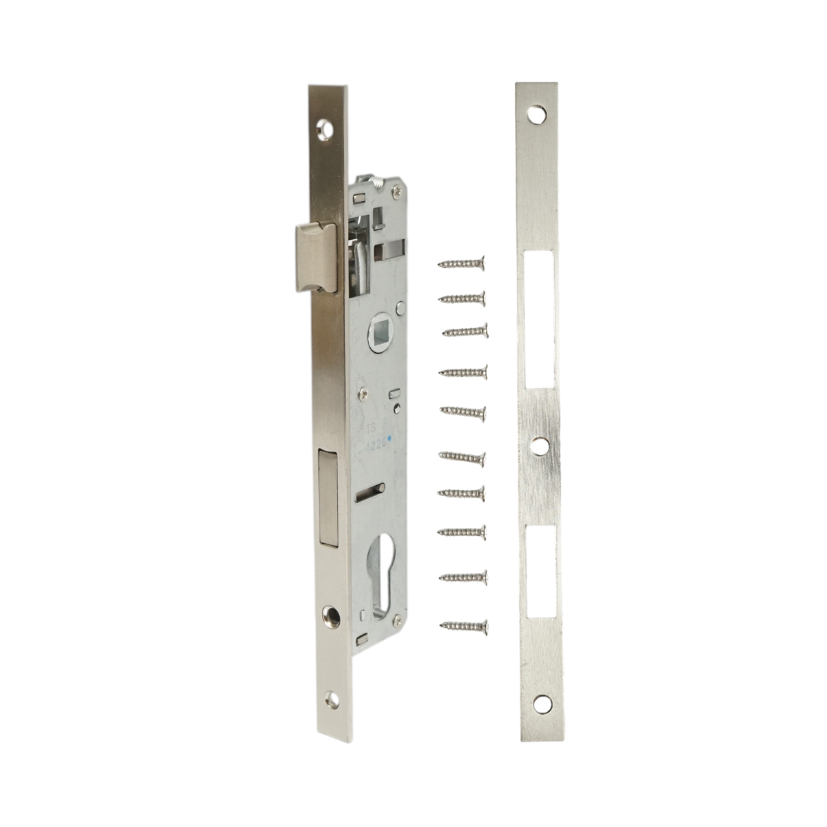 Broasca usa ingropata cu limba 34x174mm, placuta frontala 16x240mm, nichel satinat, suruburi incluse