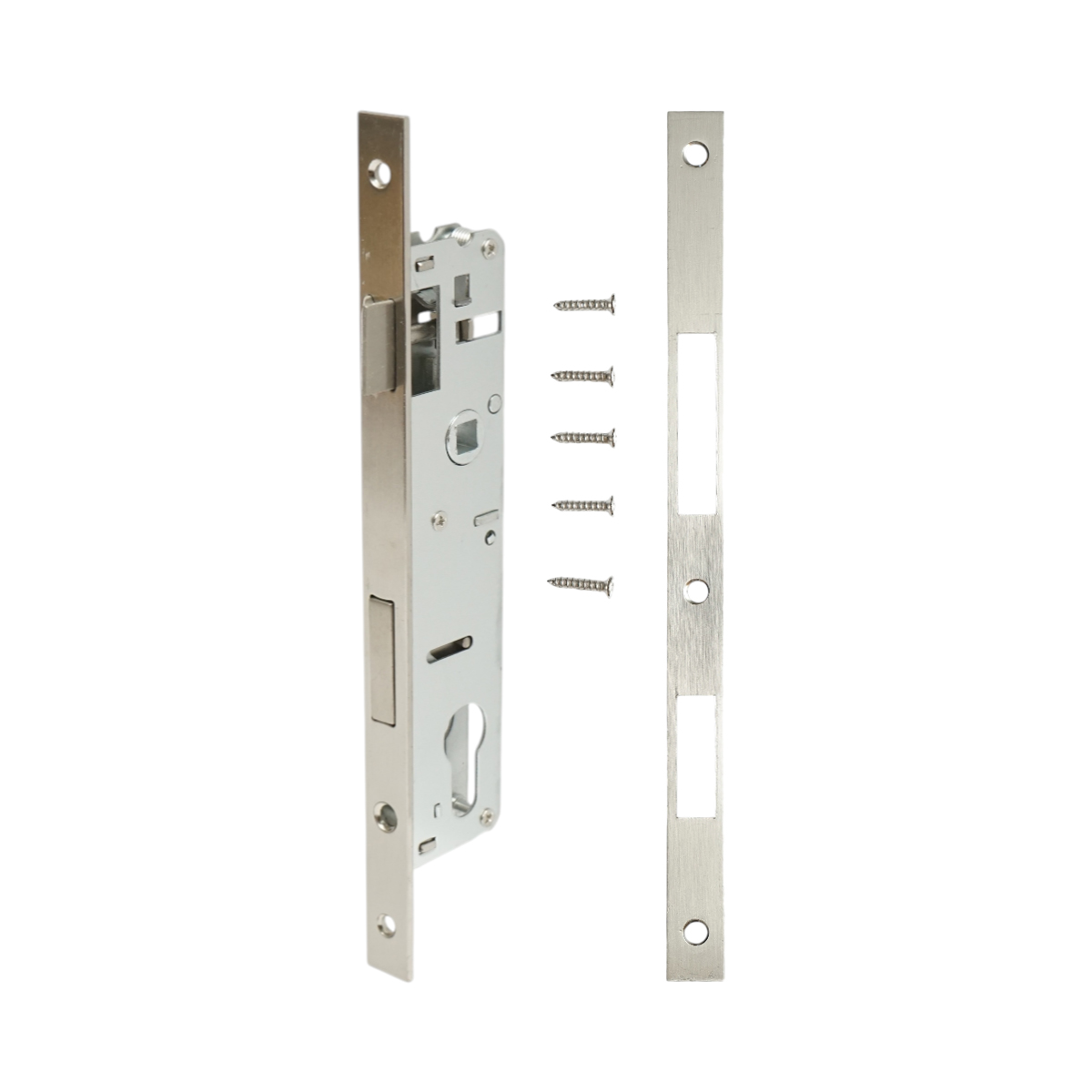 Broasca usa ingropata cu limba 38x174mm, placuta frontala 16x240mm, nichel satinat, suruburi incluse