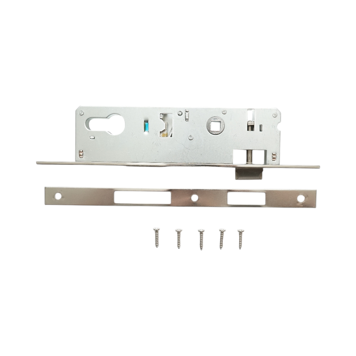 Broasca usa ingropata cu limba 48x174mm, placuta frontala 16x240mm, nichel satinat, suruburi incluse - imagine 2