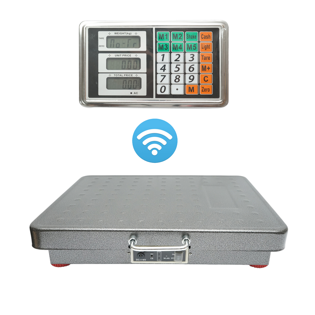 Cantar electronic de podea 200kg fara fir cu display WiFi, platforma 320x420mm