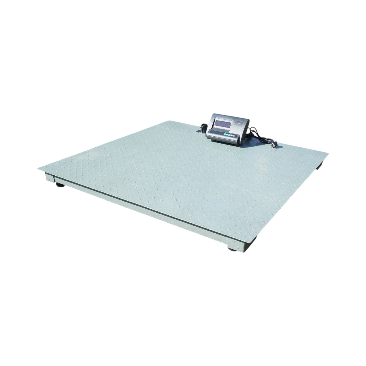 Cantar electronic de podea 3000kg, platforma striata 120x120cm, baterie 6V 4Ah, afisaj LED - imagine 2