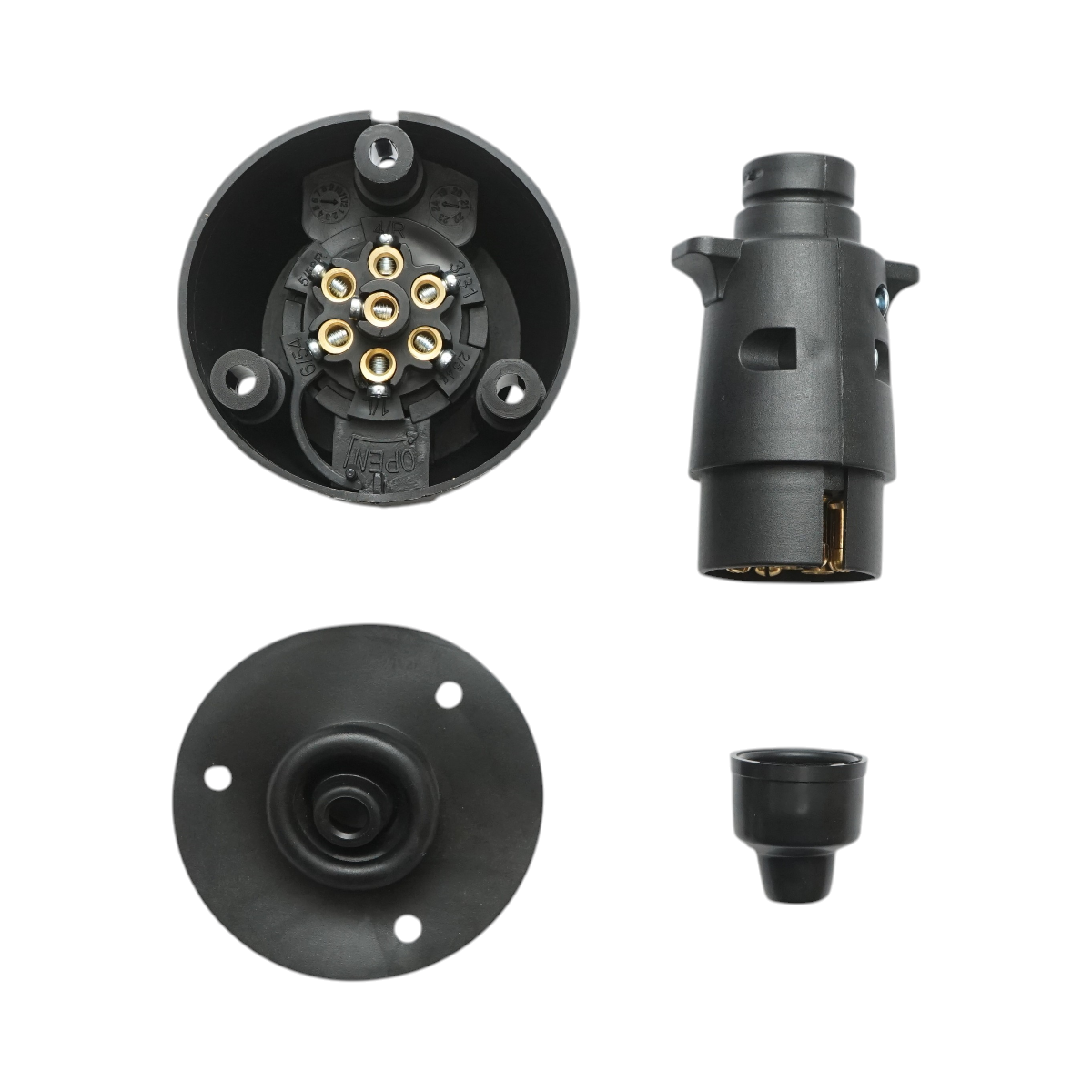 Fisa cu priza 7 pini pentru remorca, material carcasa ebonita 12V - imagine 3