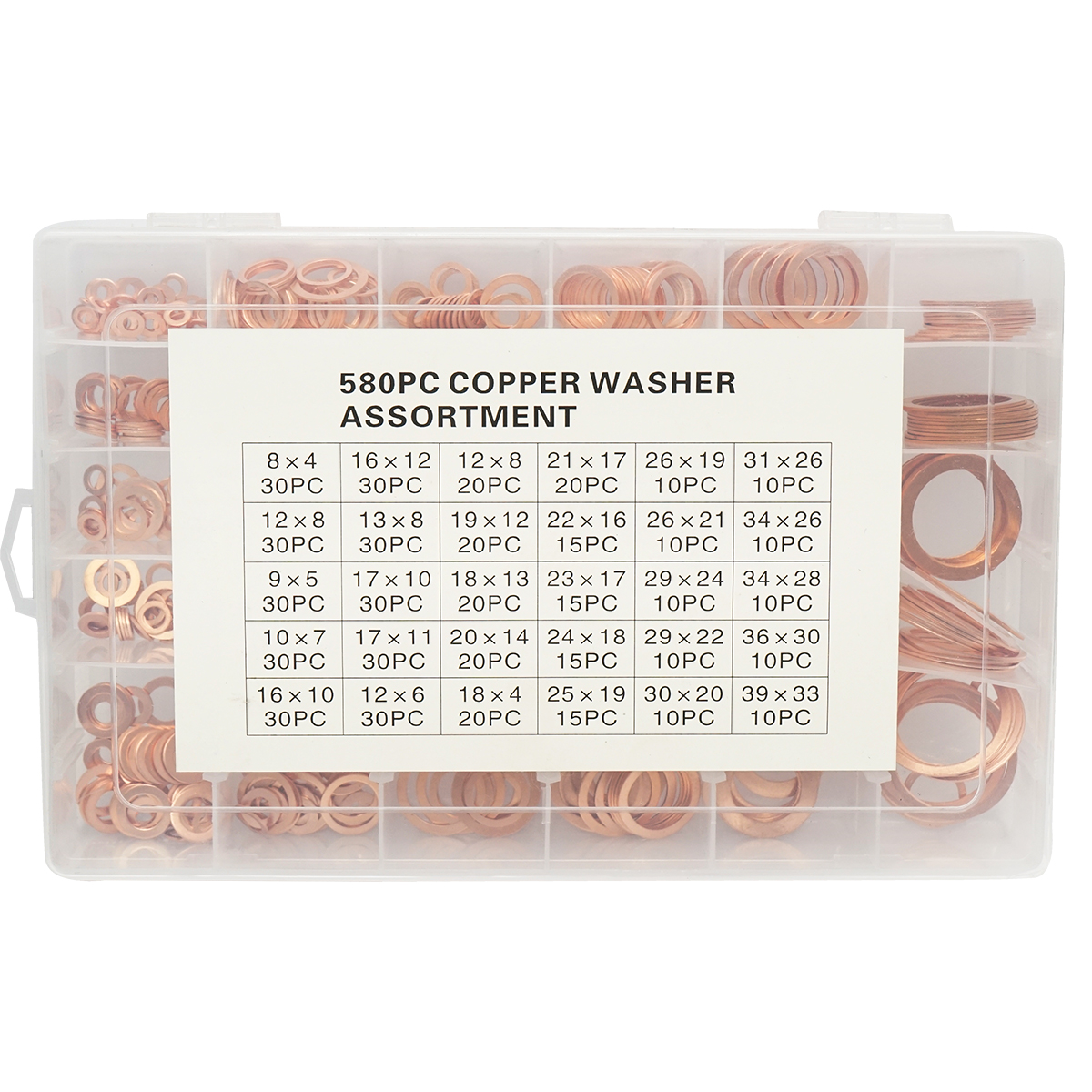 Trusa saibe cupru 580 de piese (fi4x8 --- fi30x36) - imagine 2