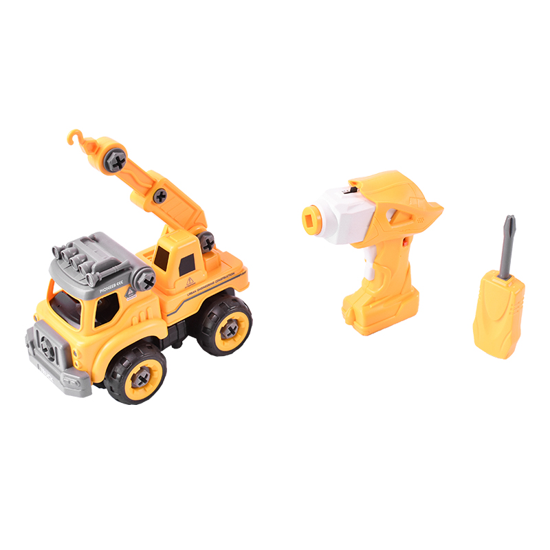 Autospeciala macara cu telecomanda jucarie de constructie care se monteaza DIY - imagine 2