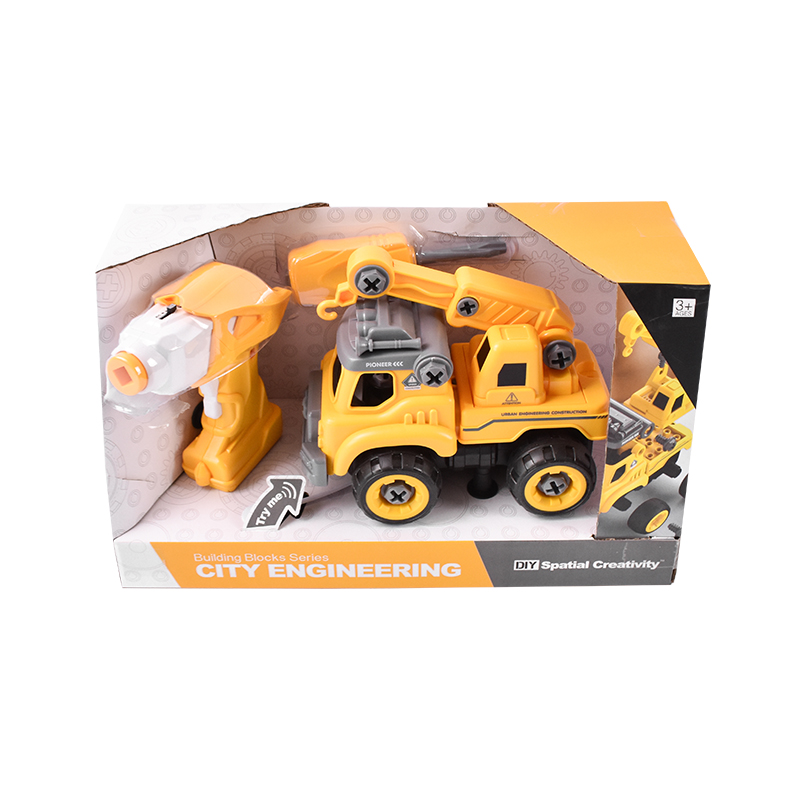 Autospeciala macara cu telecomanda jucarie de constructie care se monteaza DIY - imagine 3