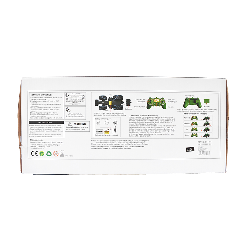 Jucarie tractor cu telecomanda doubleE RC 1:16 2.4 Ghz, lumini, sunete 25m raza de actiune 2.16 km/h viteza - imagine 16