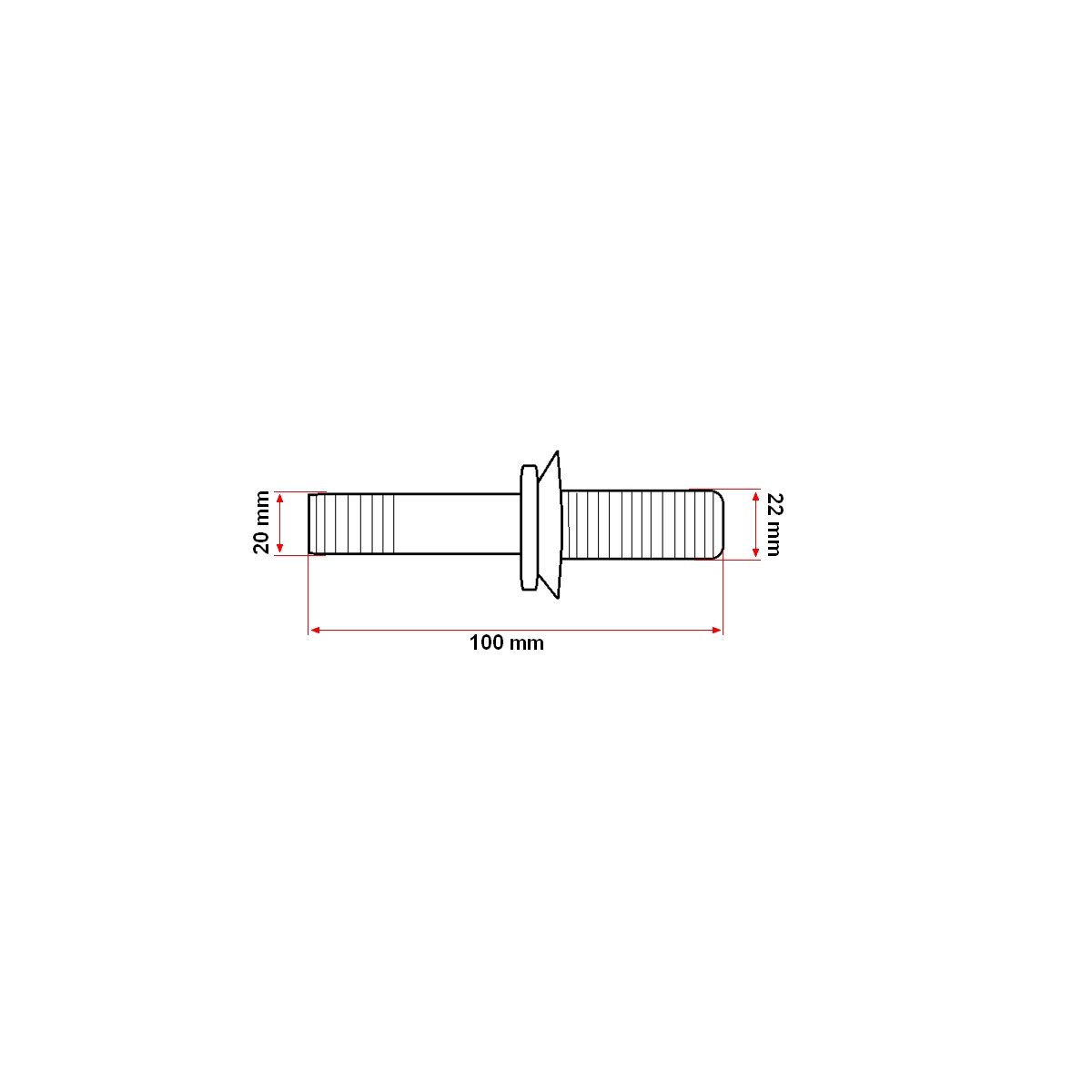Prezon remorca 7 Tone fi 20 echipat, Lungime 100mm - imagine 4