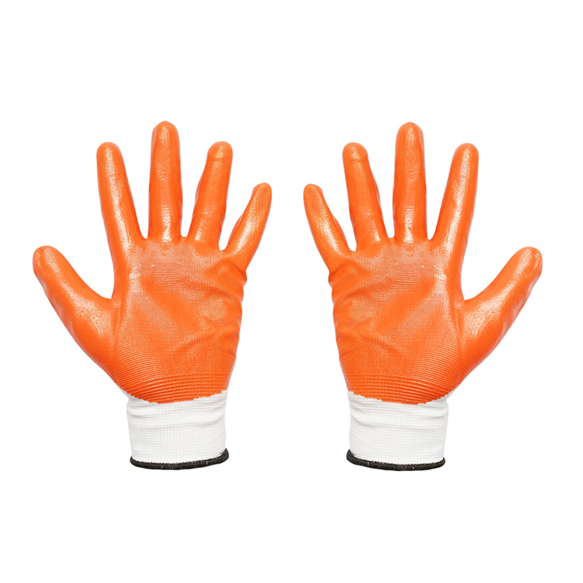 Manusi de lucru sintetice cauciucate alb-portocaliu marimea 10 Breckner Germany - imagine 3