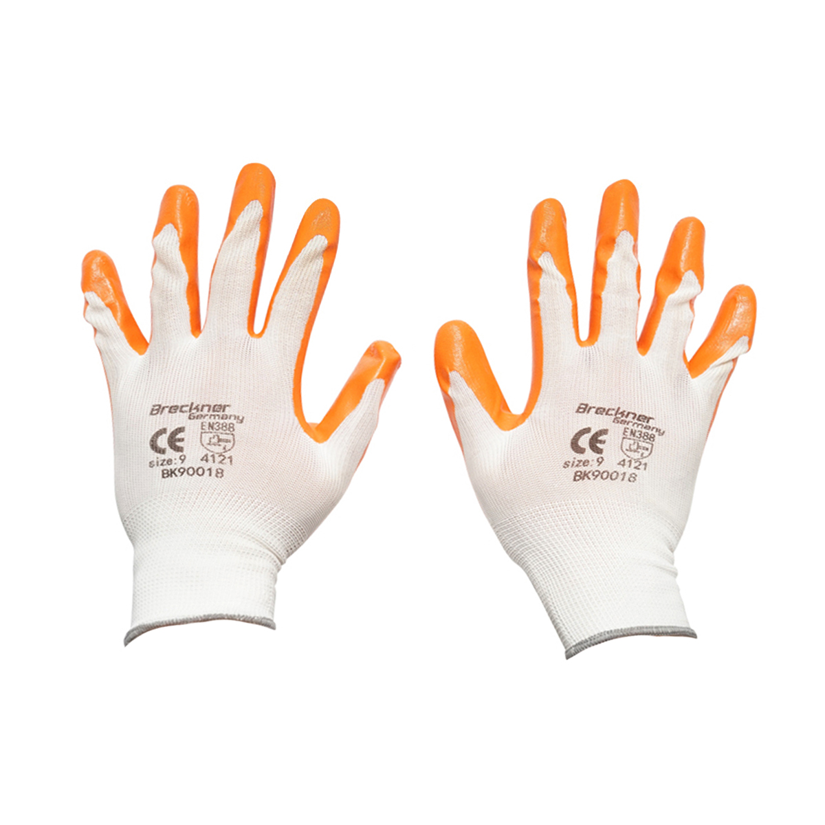 Manusi de lucru sintetice cauciucate alb-portocaliu marimea 9 Breckner Germany - imagine 2