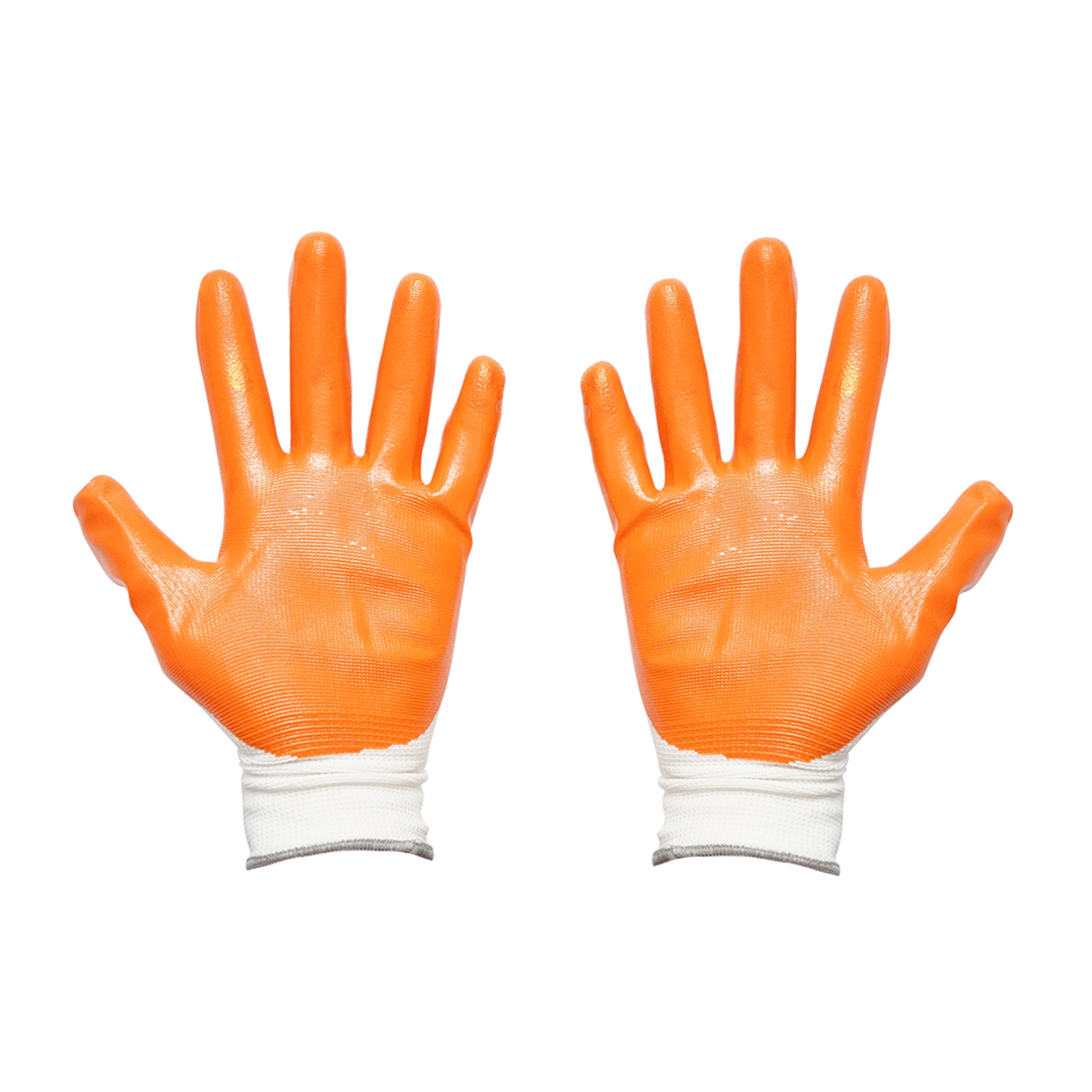 Manusi de lucru sintetice cauciucate alb-portocaliu marimea 9 Breckner Germany - imagine 3