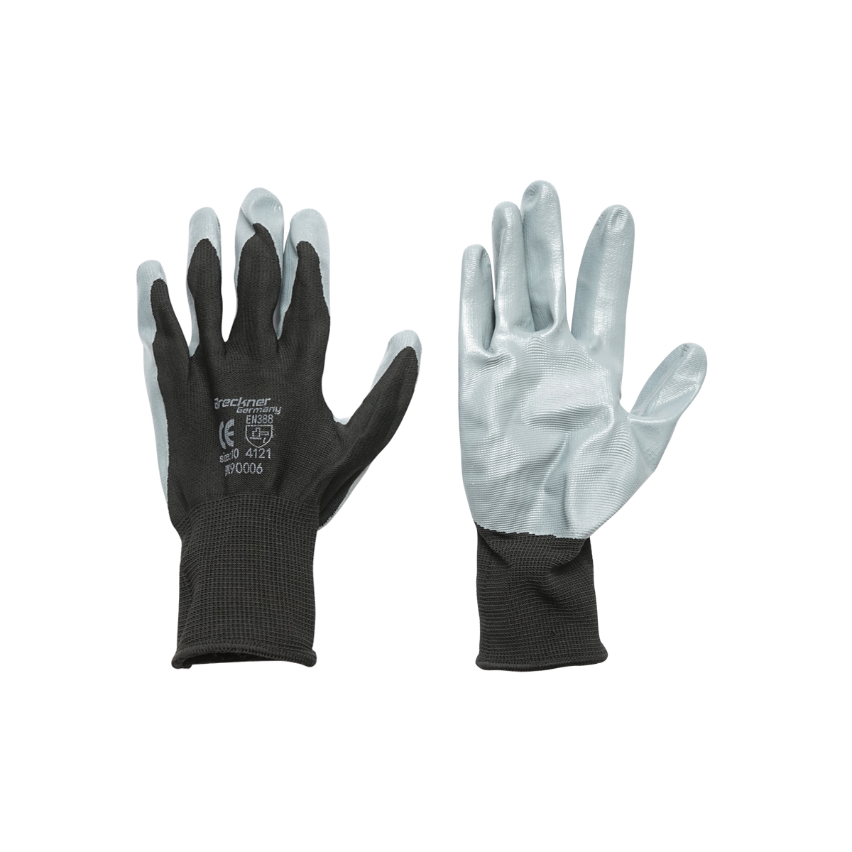 Manusi de lucru sintetice cauciucate nitrilic negru-gri marimea 10 Breckner Germany