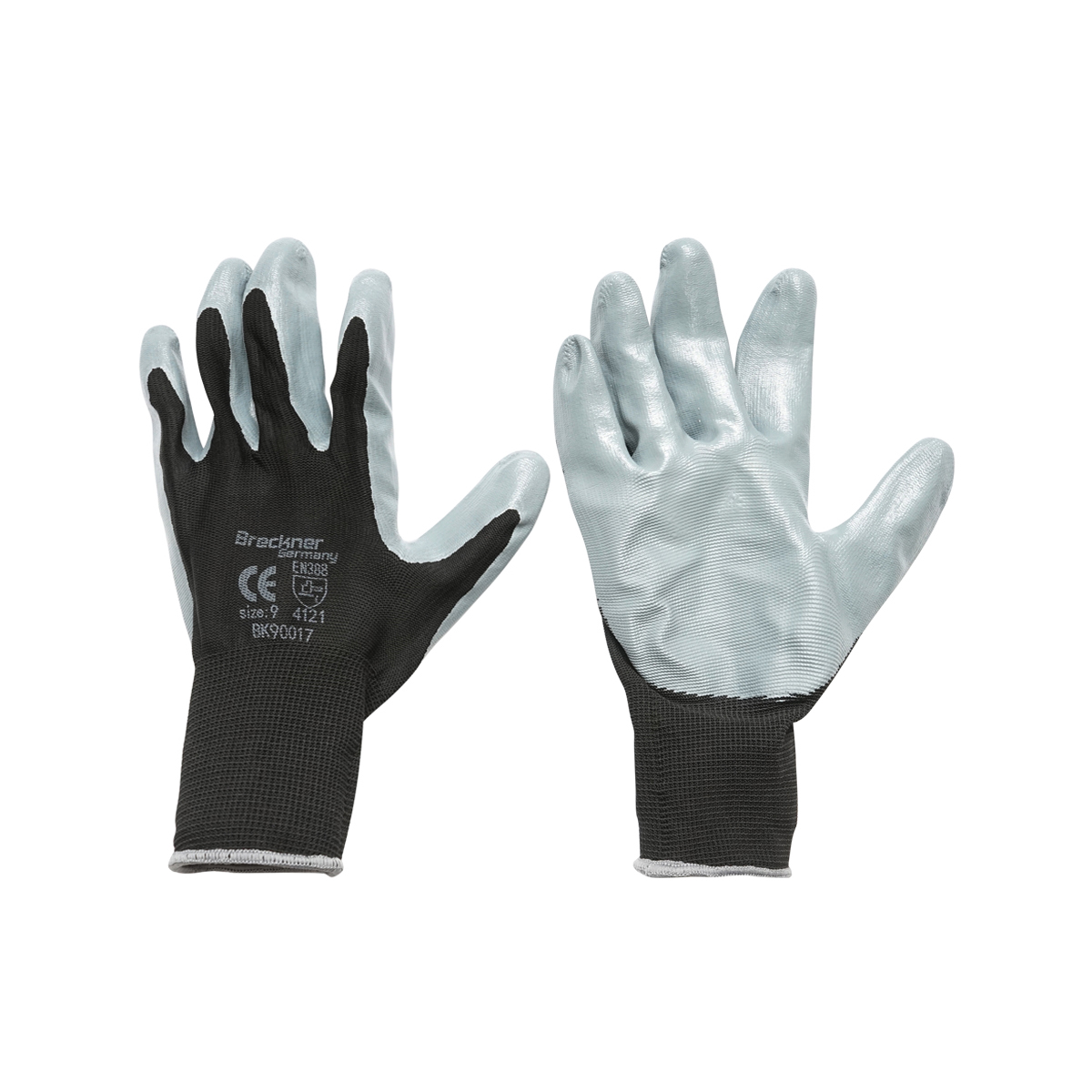 Manusi de lucru sintetice cauciucate negru-gri marimea 9 Breckner Germany