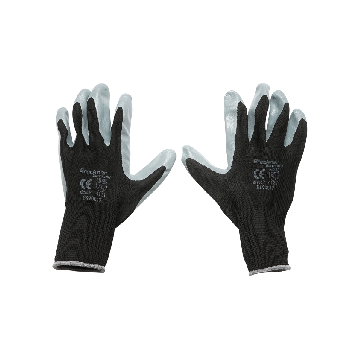 Manusi de lucru sintetice cauciucate negru-gri marimea 9 Breckner Germany - imagine 2