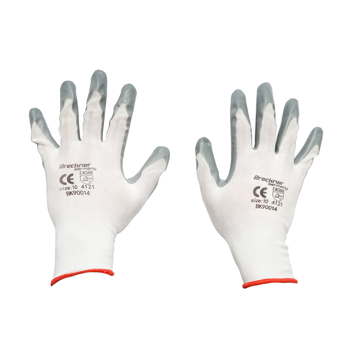 Manusi de lucru din bumbac alb-gri marimea 10 Breckner Germany - imagine 2