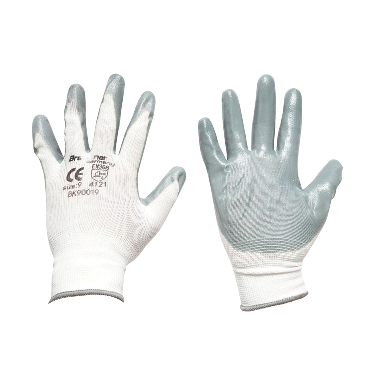 Manusi de lucru bumbac alb-gri marimea 9 Breckner Germany