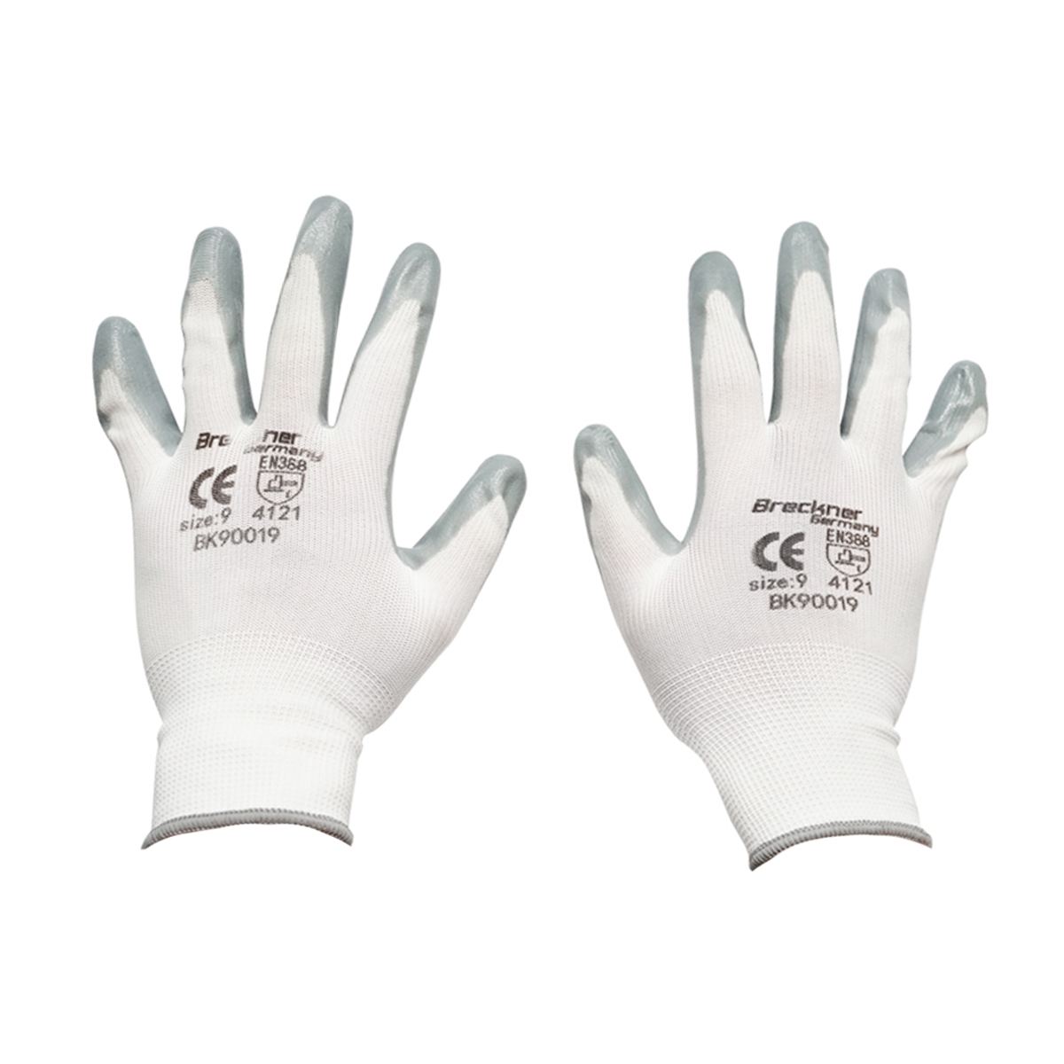 Manusi de lucru bumbac alb-gri marimea 9 Breckner Germany - imagine 2