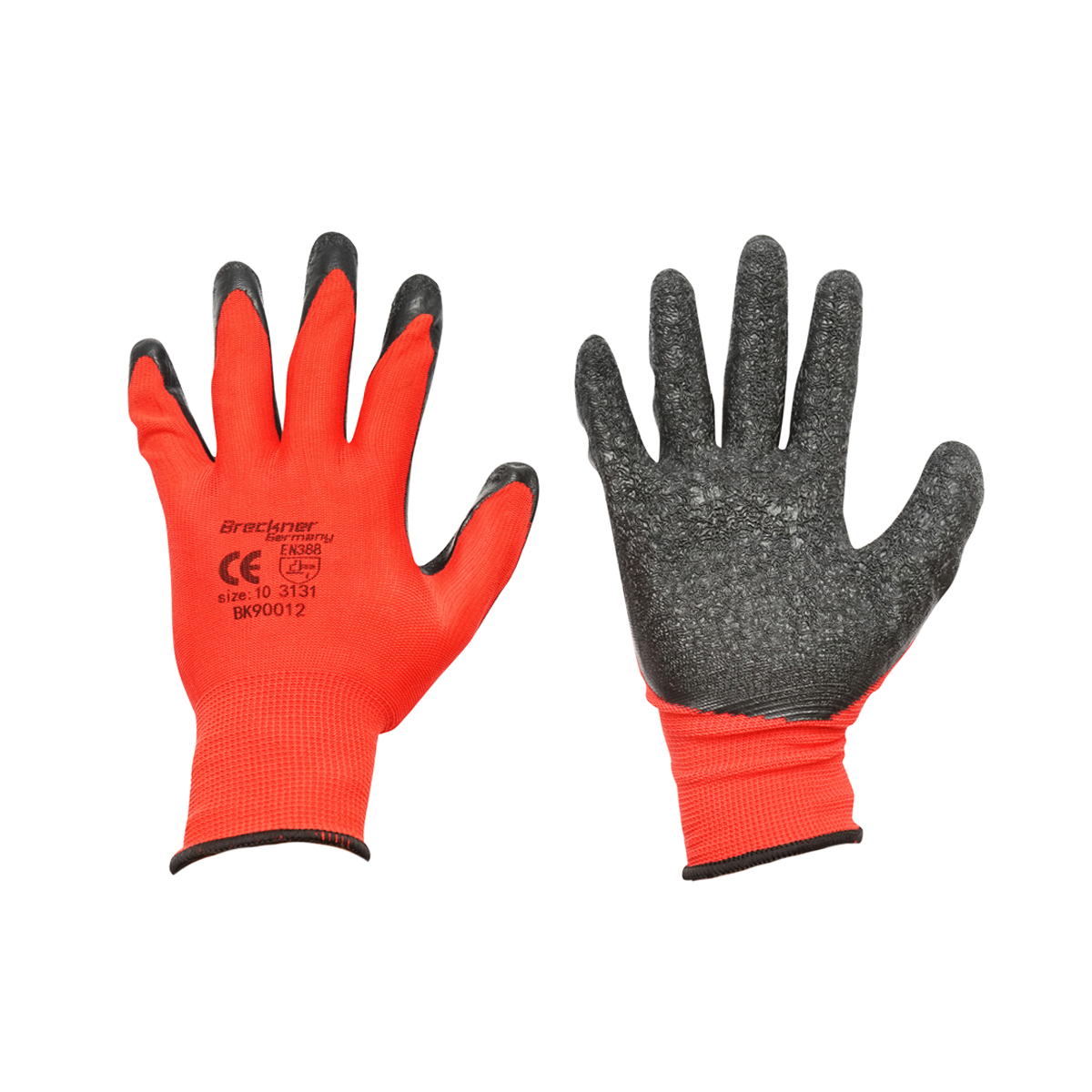 Manusi de lucru sintetice cauciucate negru-rosu marimea 10 Breckner Germany
