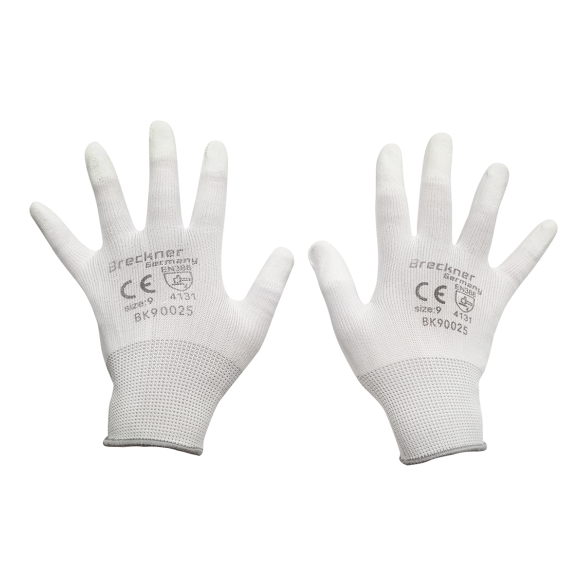 Manusi de lucru sintetice cauciucate albe marimea 9 Breckner Germany - imagine 2