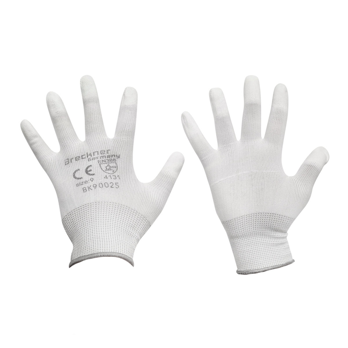 Manusi de lucru sintetice cauciucate albe marimea 9 Breckner Germany