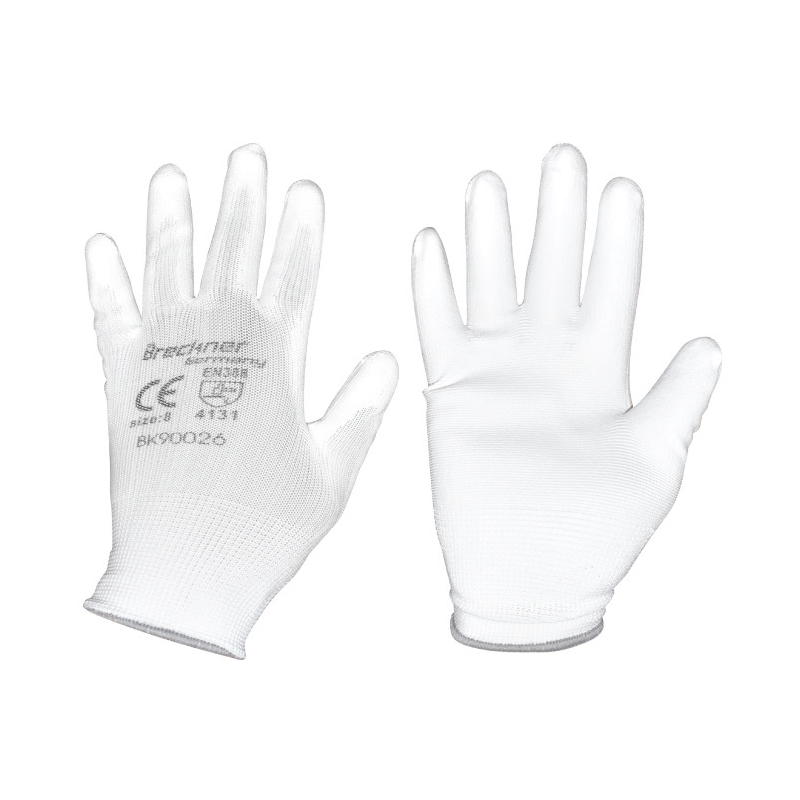 Manusi de lucru sintetice cauciucate albe marimea 8 Breckner Germany