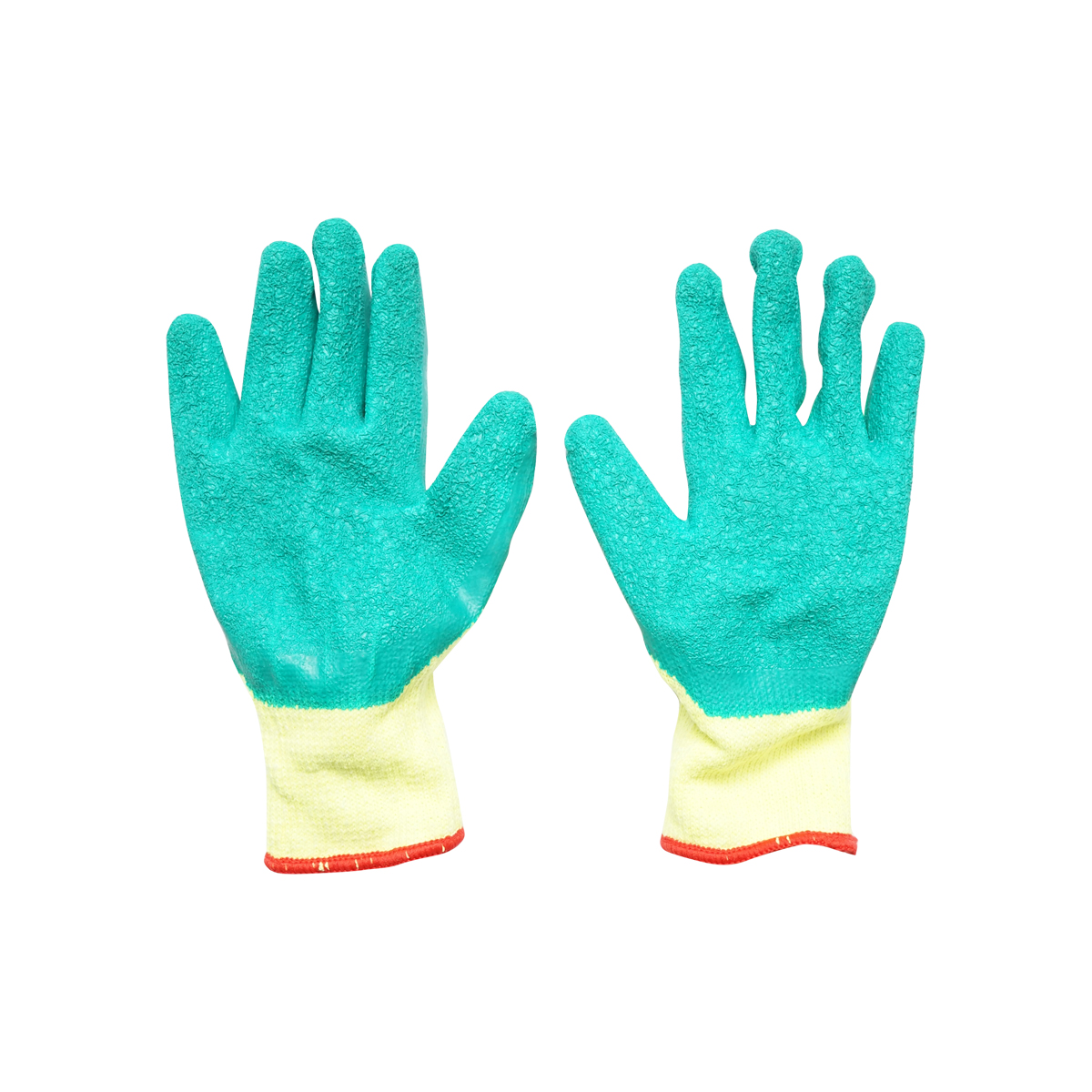 Manusi de lucru din bumbac latex galben-verde marimea 10 Breckner Germany - imagine 3